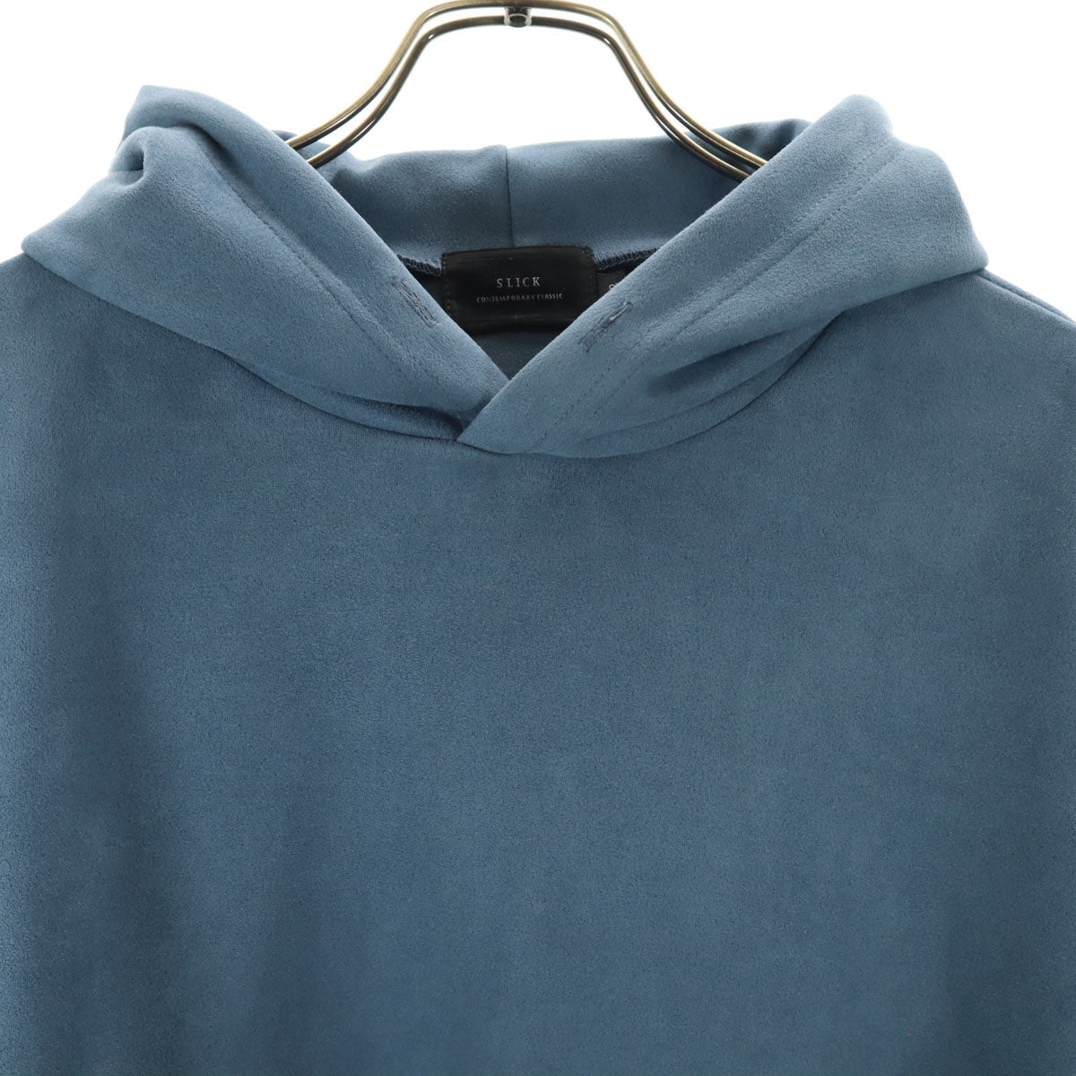 SLICK スリック 長袖 フェイクスエード パーカー 2 ブルーグレー メンズ