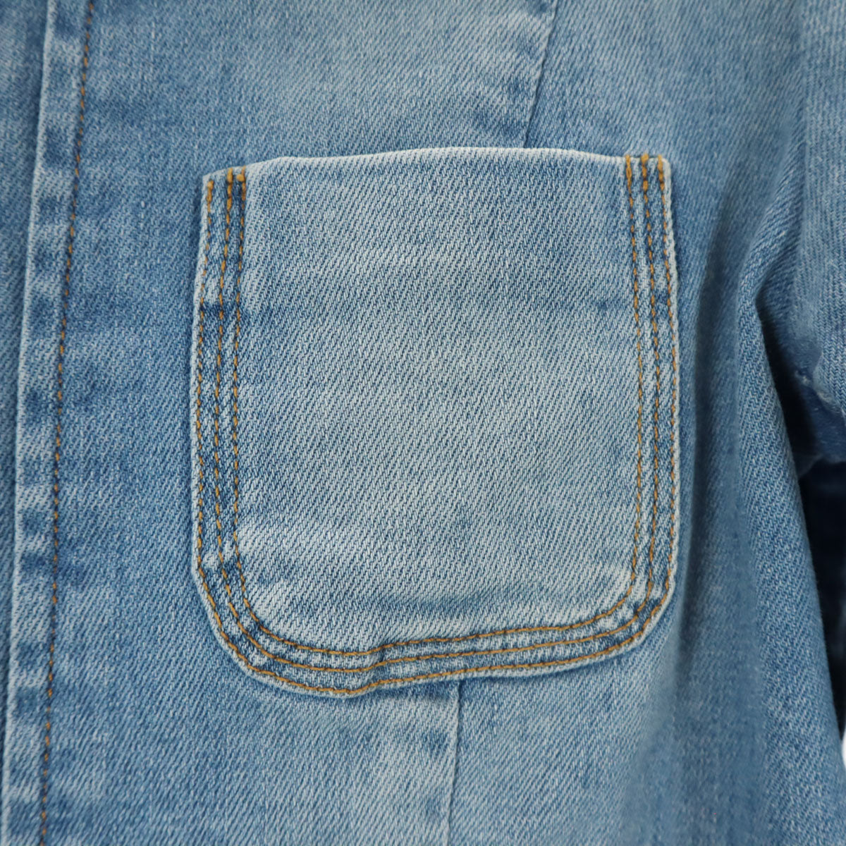 MAX&CO マックスアンドコー 7分袖 ノーカラー デニムジャケット 38 ウォッシュブルー マックスマーラ レディース