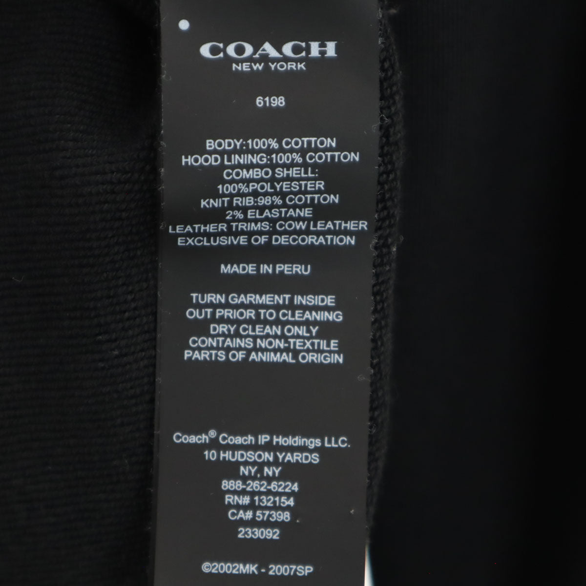 COACH コーチ NARUTO ナルト コラボ 長袖 スウェットパーカー XS ブラック 6198 メンズ