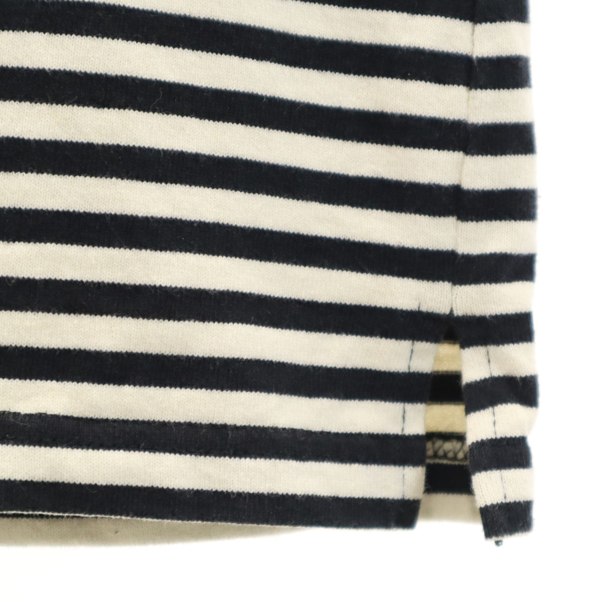 nano universe ナノユニバース ボーダー柄 長袖 ボートネック バスクシャツ L アイボリー レディース