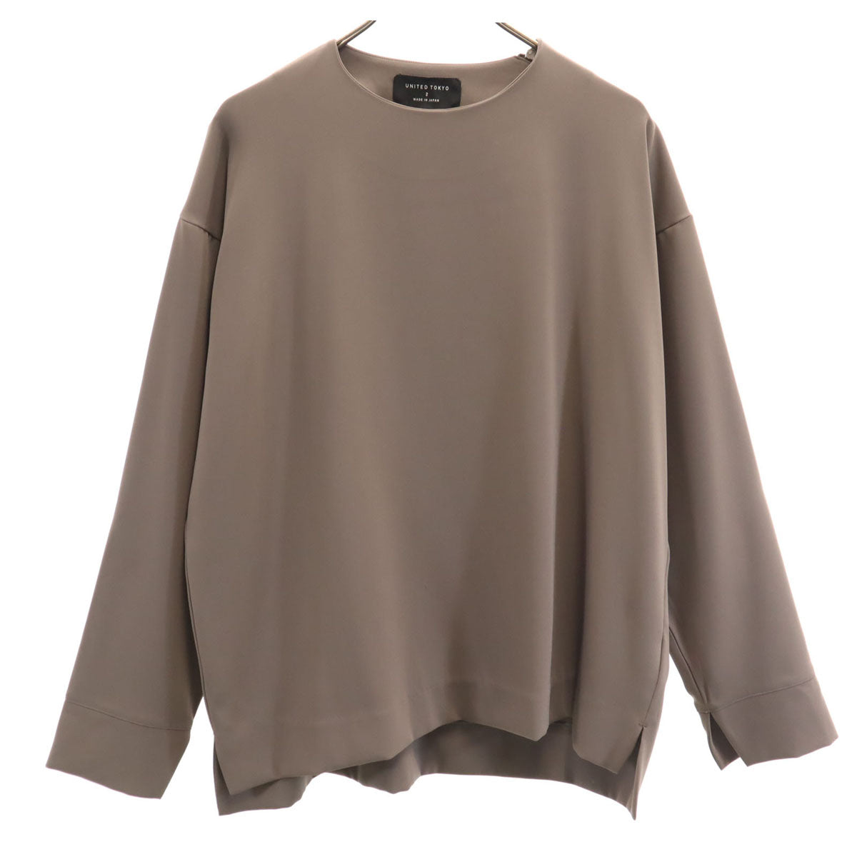 UNITED TOKYO ユナイテッドトウキョウ 日本製 長袖 ショルダージップ プルオーバー シャツ 2 アッシュブラウン系 メンズ