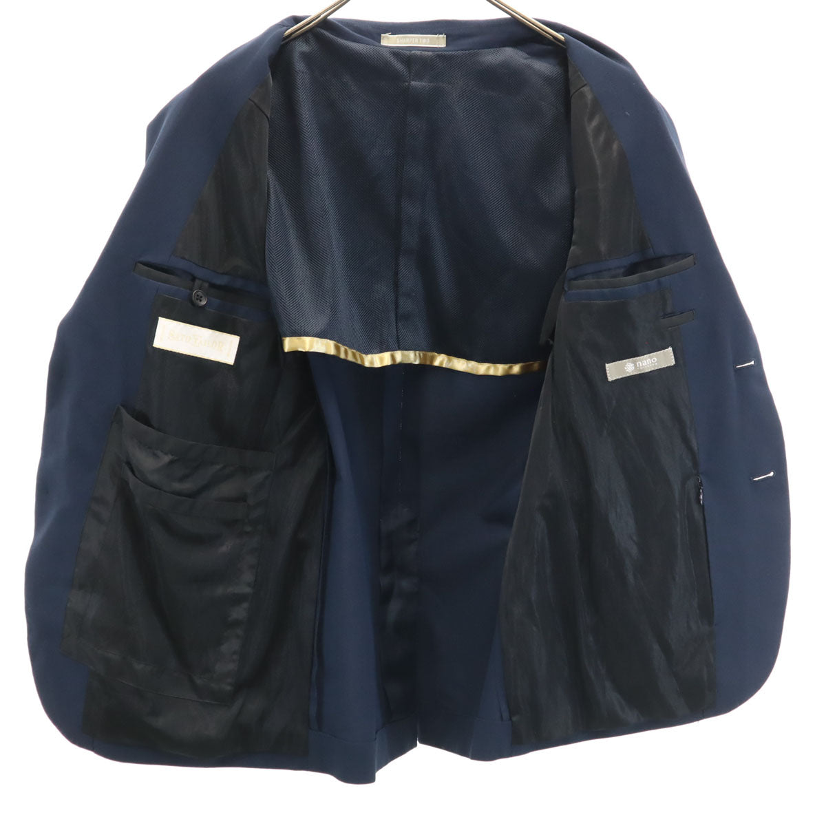 nano universe ナノユニバース コードレン 吸水速乾 テーラードジャケット 48 ネイビー ブレザー メンズ