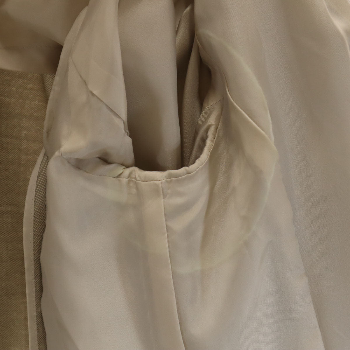 U by ungaro ユーバイウンガロ 日本製 シルクブレンド テーラードジャケット 40 グレージュ レディース