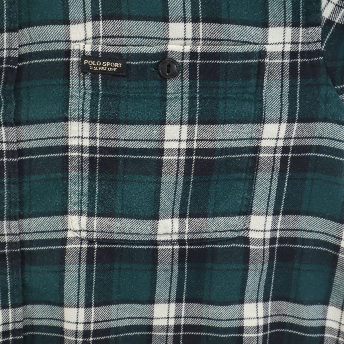 POLO SPORT RALPH LAUREN ポロスポーツラルフローレン チェック柄 長袖 コットンネル ボタンダウンシャツ 170 深緑 キッズ
