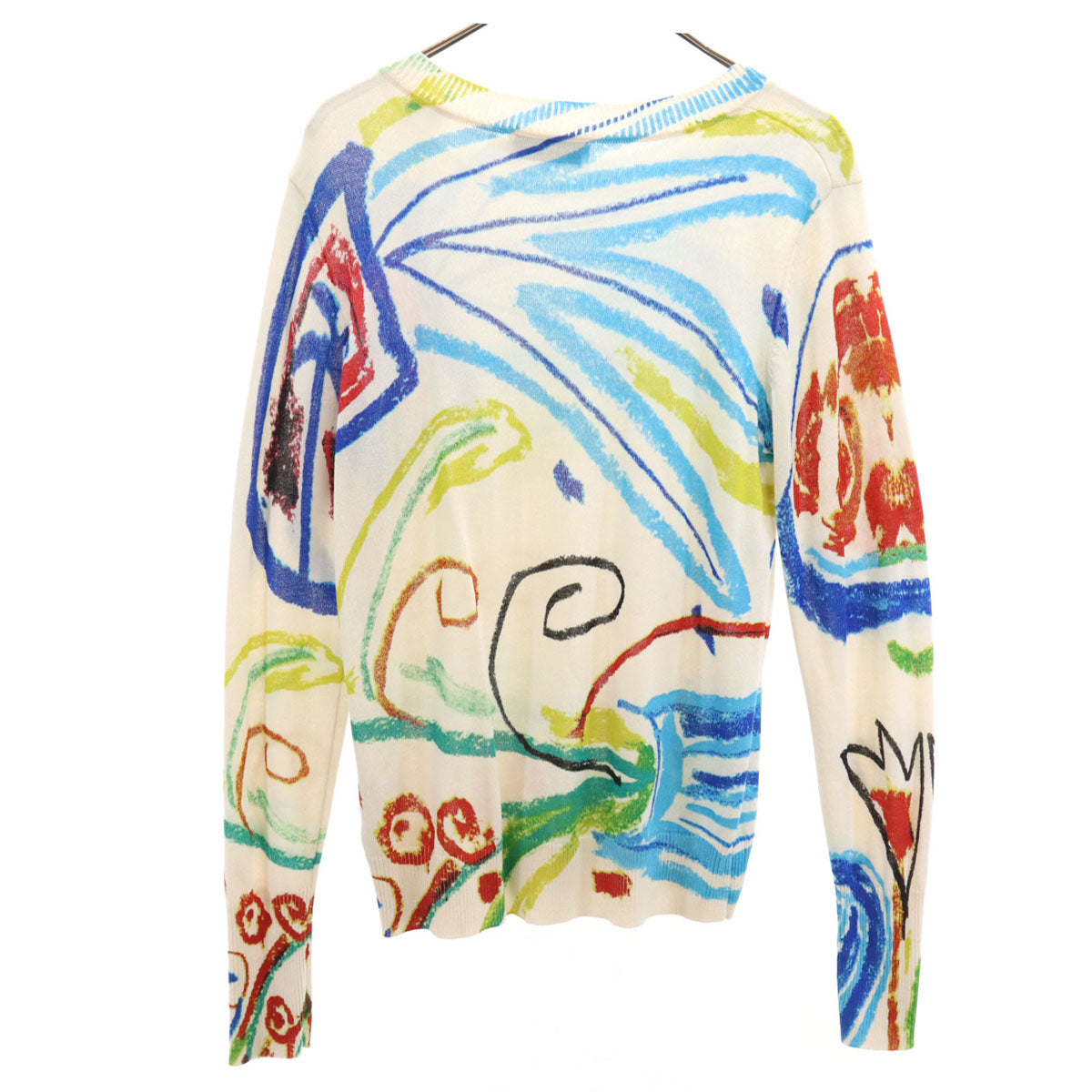 Desigual デシグアル 総柄 長袖 ニット XL アイボリー メンズ