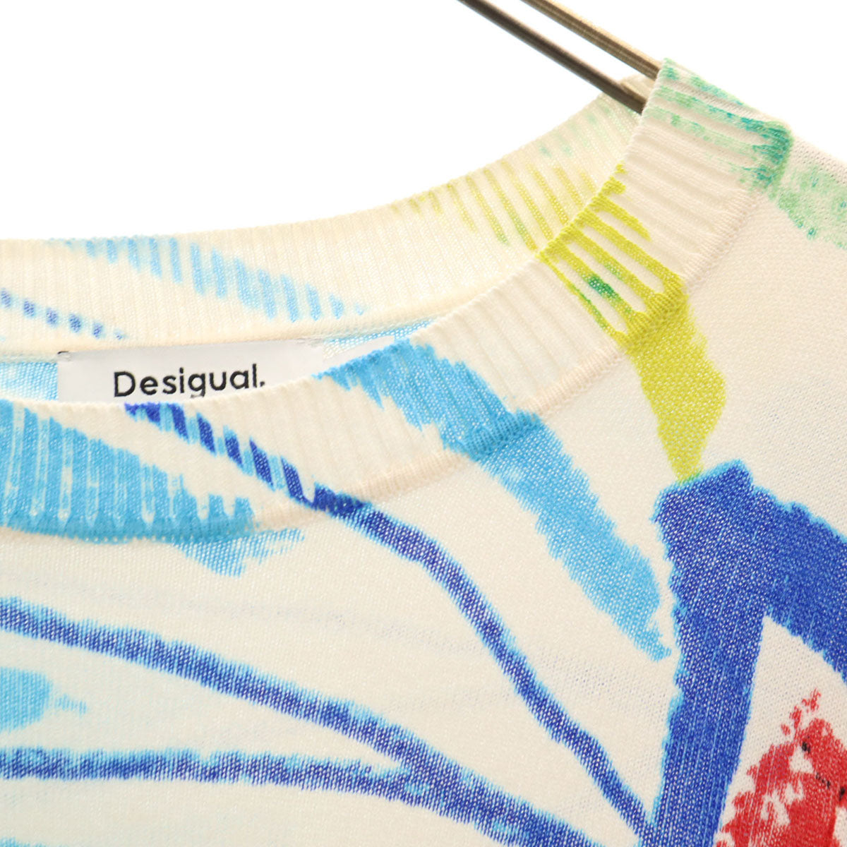 Desigual デシグアル 総柄 長袖 ニット XL アイボリー メンズ
