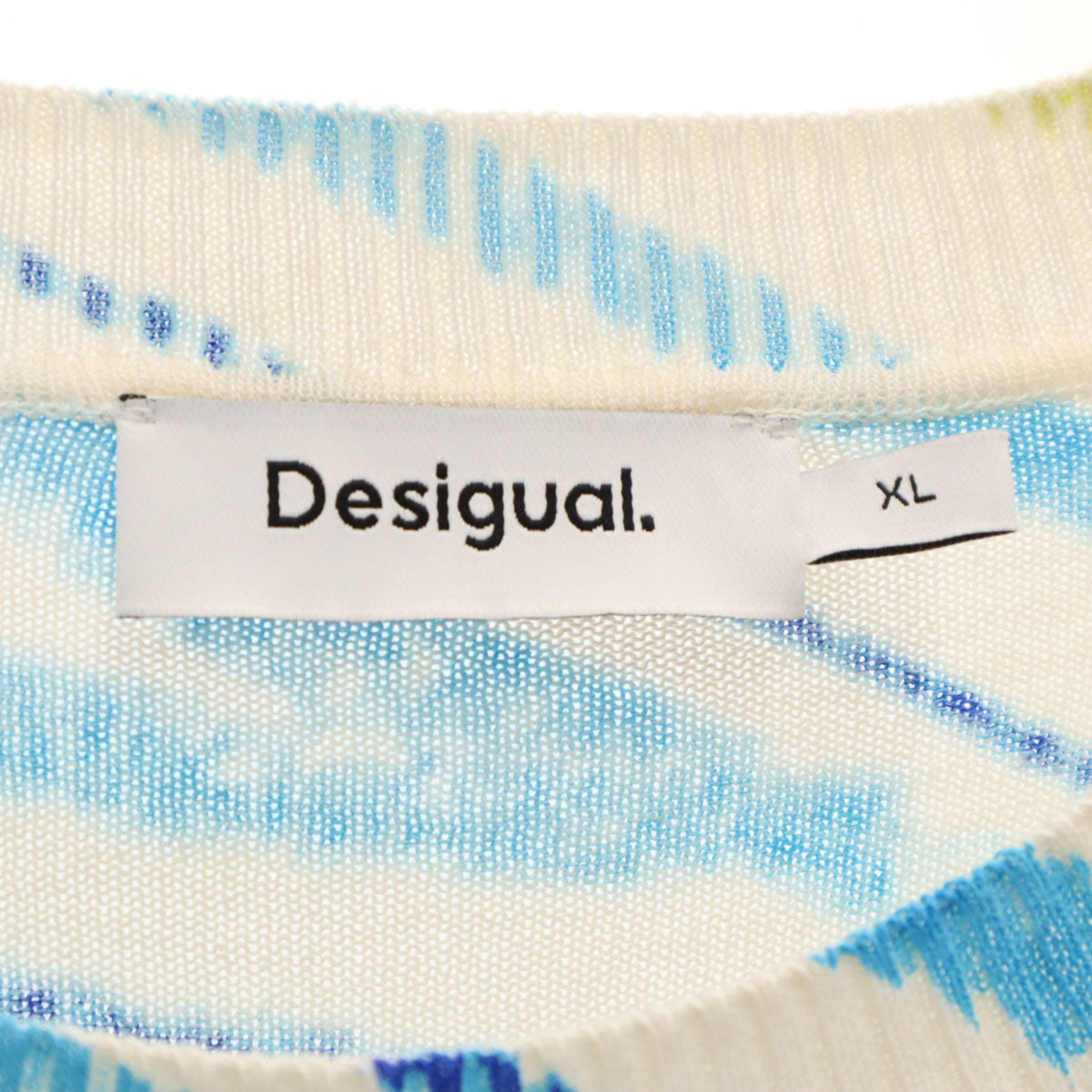 Desigual デシグアル 総柄 長袖 ニット XL アイボリー メンズ