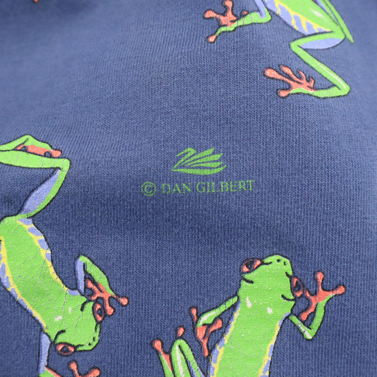 HARBORSIDE GRAPHICS ハーバーサイドグラフィックス 90s オールド USA製 蛙 半袖 シングルステッチ 両面プリント Tシャツ L ブルー メンズ