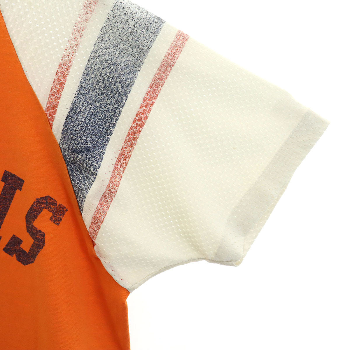 Champion チャンピオン 70s ヴィンテージ USA製 バータグ 半袖 Vネック フットボール Tシャツ L オレンジ シングルステッチ メンズ