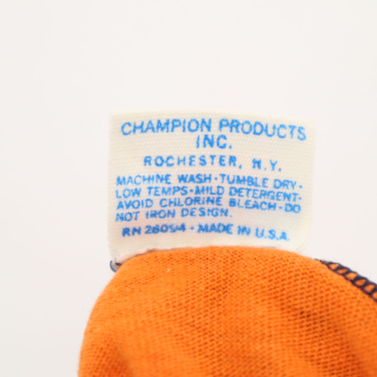 Champion チャンピオン 70s ヴィンテージ USA製 バータグ 半袖 Vネック フットボール Tシャツ L オレンジ シングルステッチ メンズ