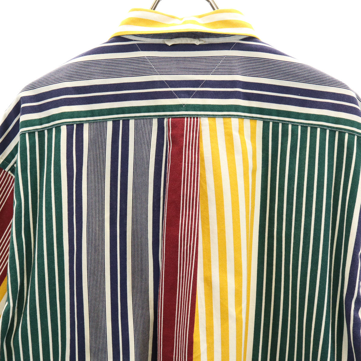 TOMMY HILFIGER トミーヒルフィガー 90s オールド フラッグタグ ストライプ柄 半袖 コットンシャツ XL メンズ