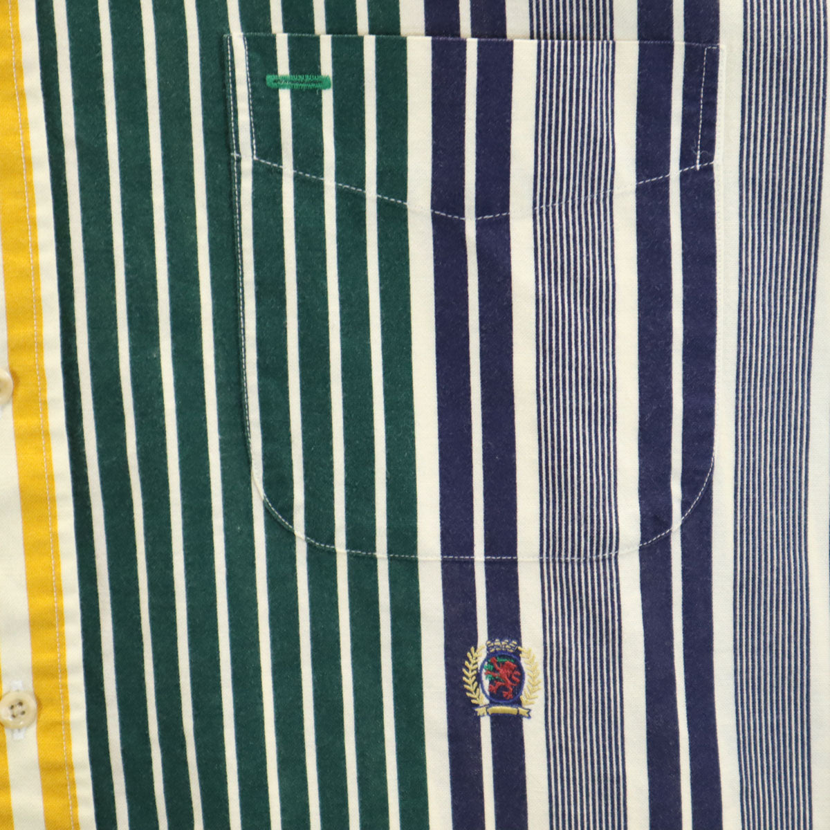 TOMMY HILFIGER トミーヒルフィガー 90s オールド フラッグタグ ストライプ柄 半袖 コットンシャツ XL メンズ