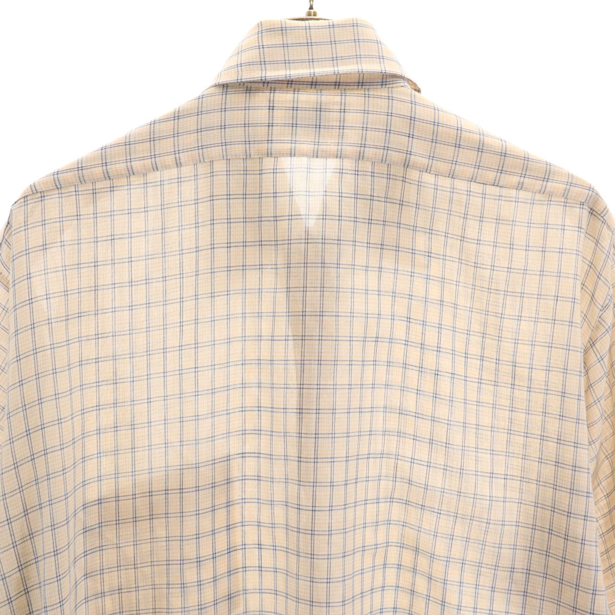 70s 80s ヴィンテージ チェック柄 半袖 ボックスシルエット シャツ 161/2 ベージュ メンズ