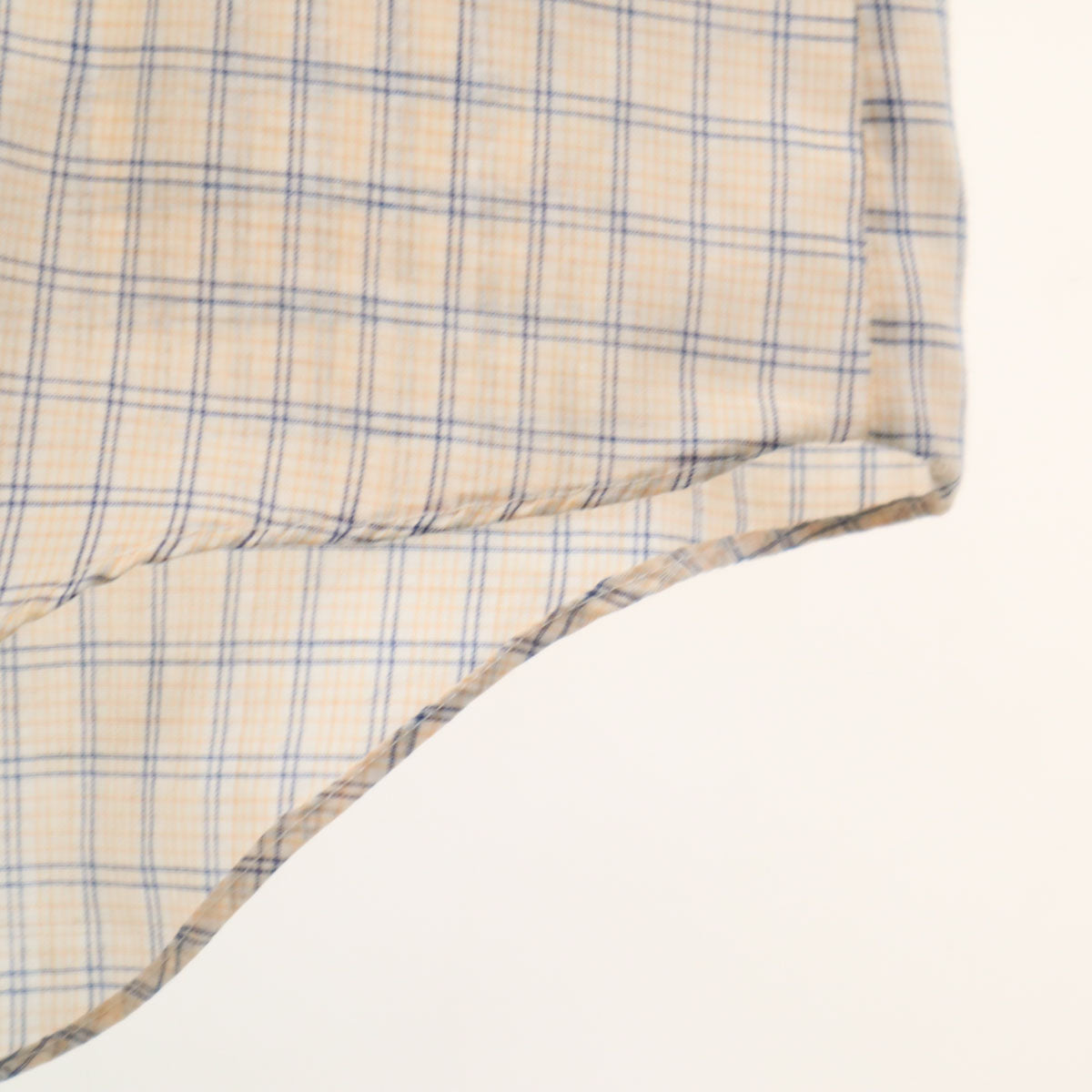 70s 80s ヴィンテージ チェック柄 半袖 ボックスシルエット シャツ 161/2 ベージュ メンズ