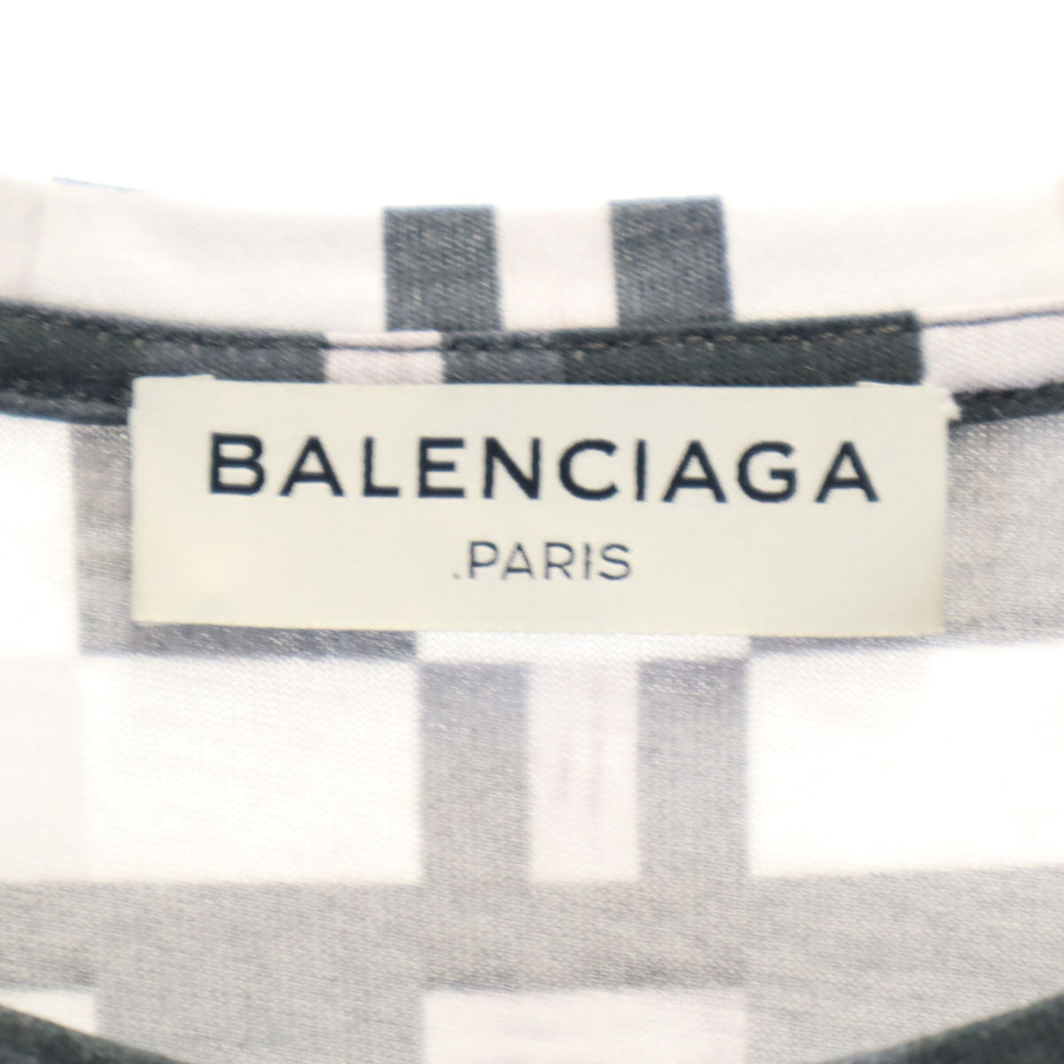 BALENCIAGA バレンシアガ ポルトガル製 幾何学柄 半袖 Tシャツ M ホワイト メンズ