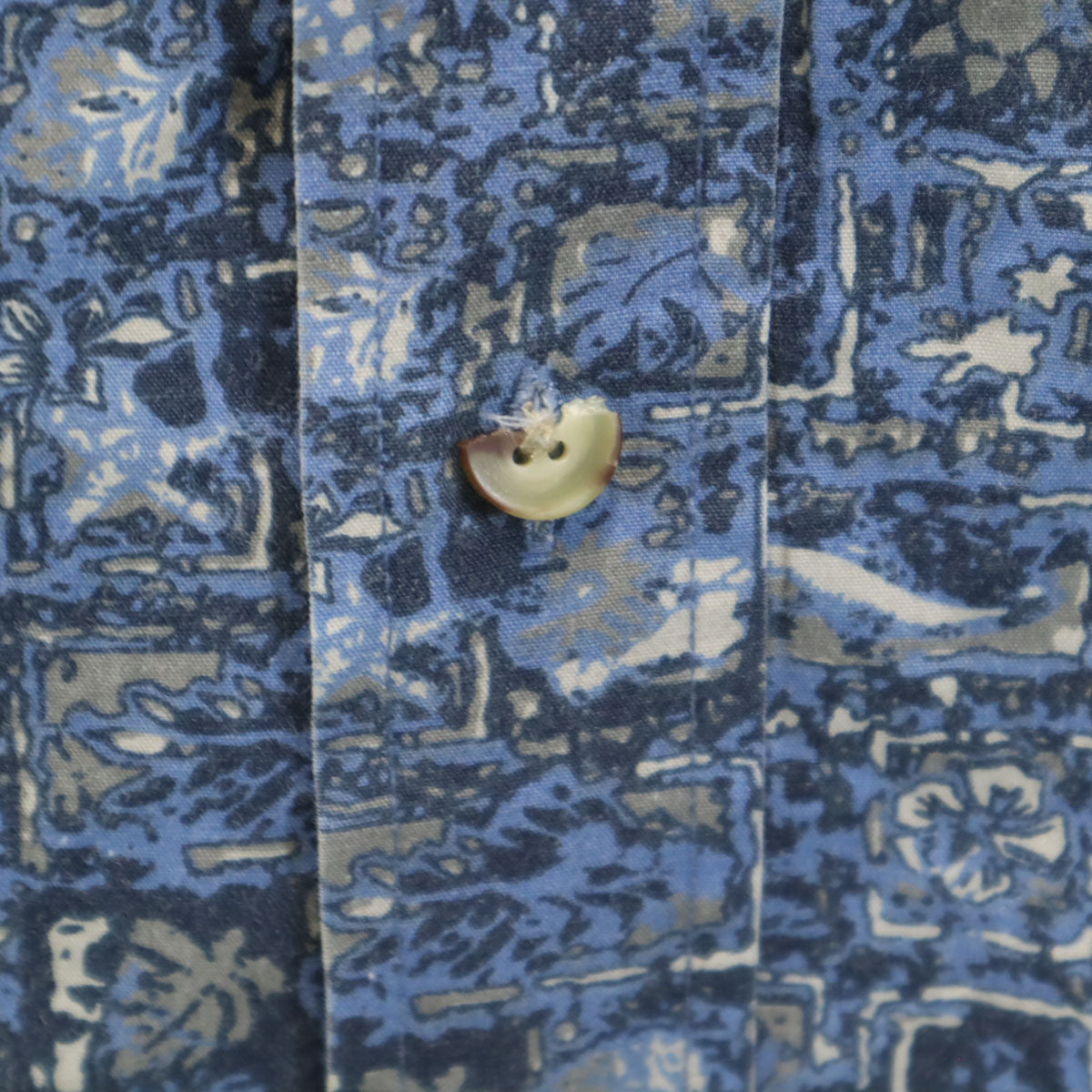 KING SIZE キングサイズ 90s オールド 総柄 半袖 シャツ 4XL ブルー ビッグサイズ メンズ