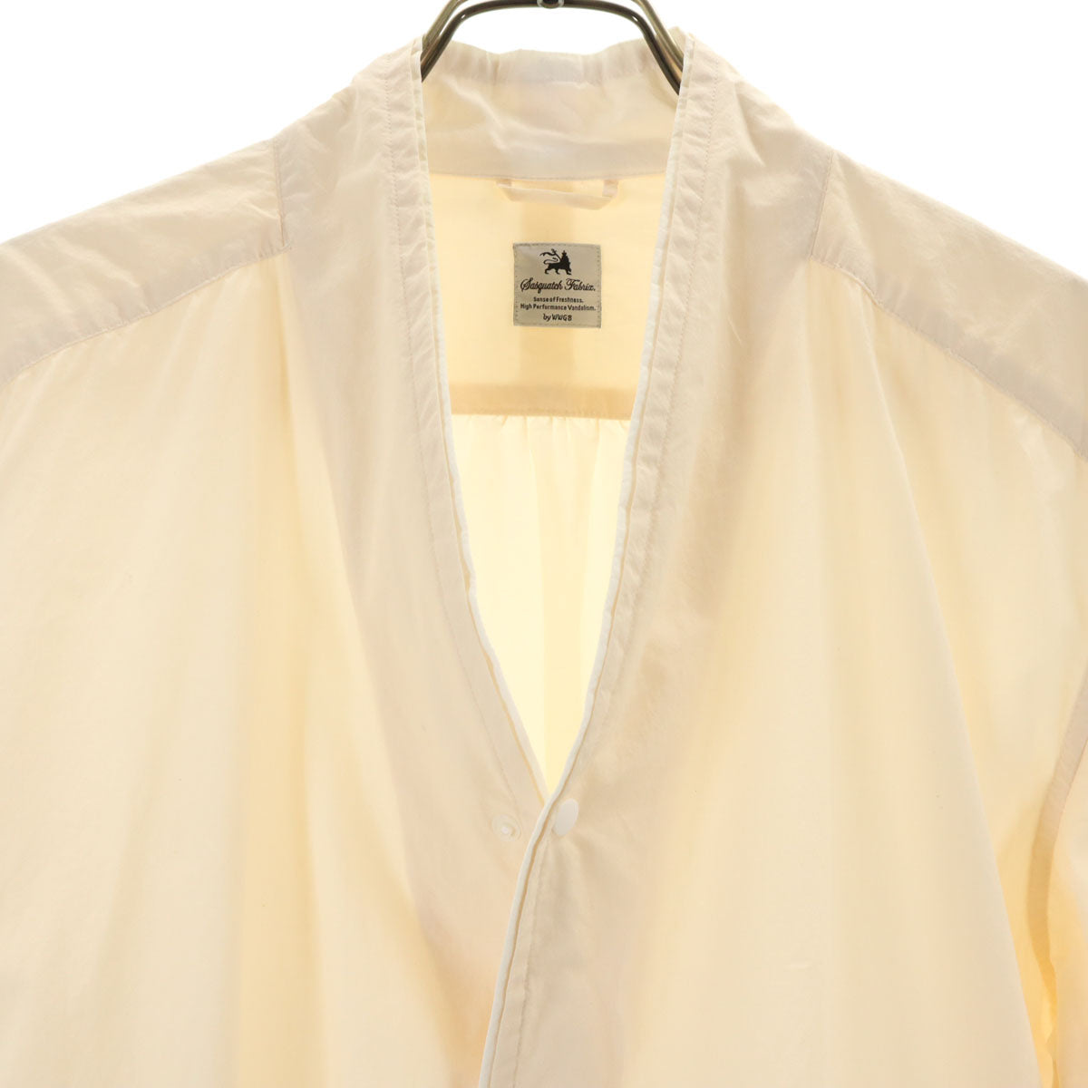 SASQUATCHfabrix. サスクワァッチファブリックス 日本製 長袖 Vネック カーディガン M ペールオレンジ メンズ