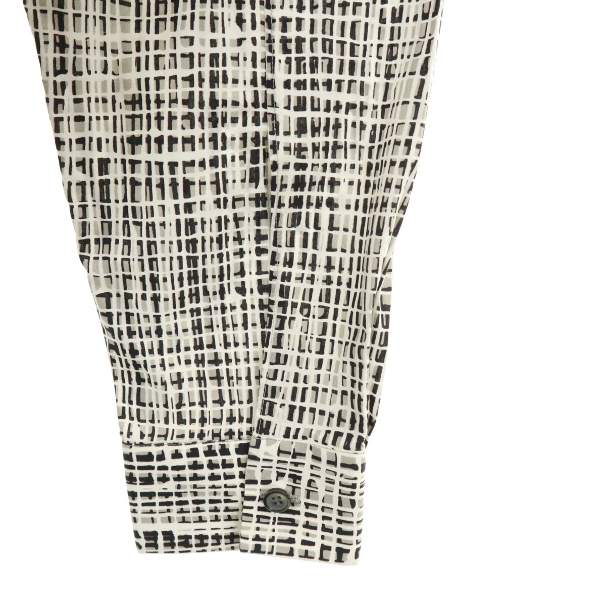 BALENCIAGA バレンシアガ イタリア製 総柄 長袖 コットンシャツ 39 ホワイト メンズ