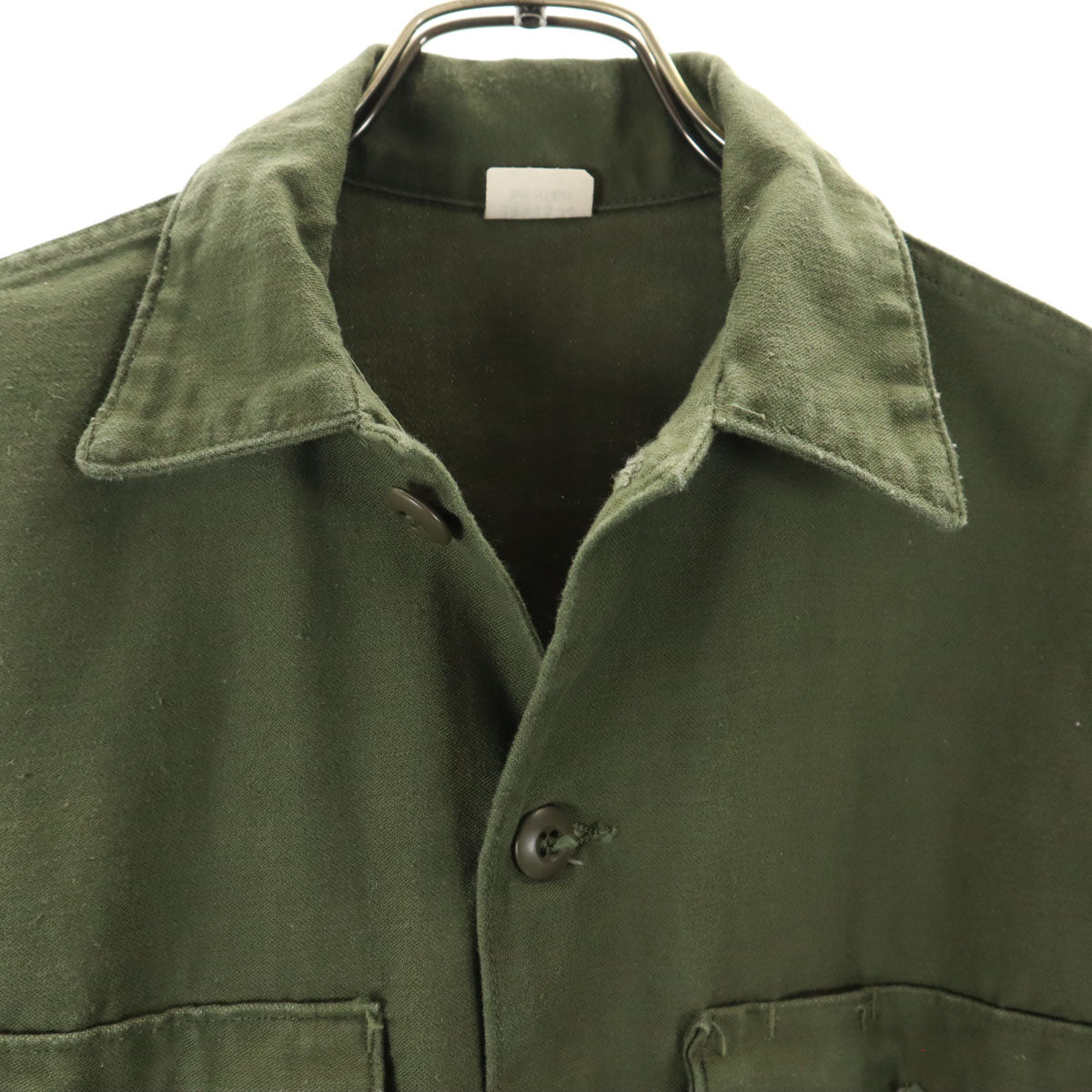 US ARMY アメリカ軍 70s ヴィンテージ 長袖 ユーティリティ ミリタリーシャツ 14 1/2 33 カーキ メンズ