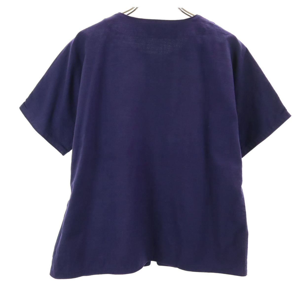 ASHA BY MDS アシャ 90s 半袖 ノーカラー シャツ パープル イッセイミヤケ レディース