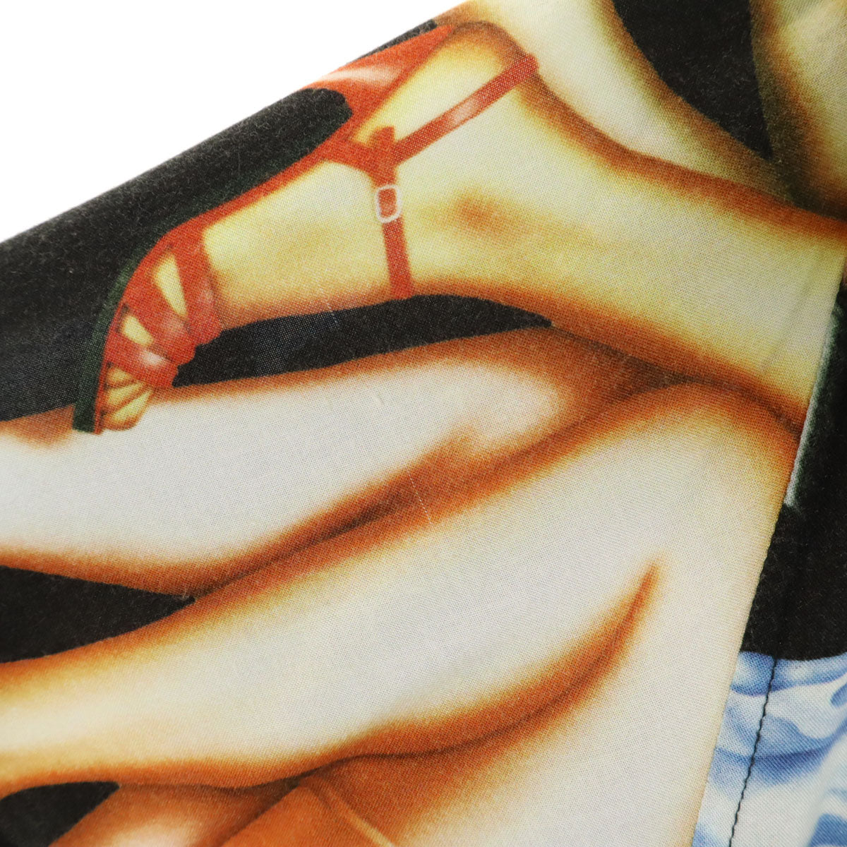 Supreme シュプリーム 15SS ヒール柄 半袖 オープンカラーシャツ L ブラック系 開襟 メンズ