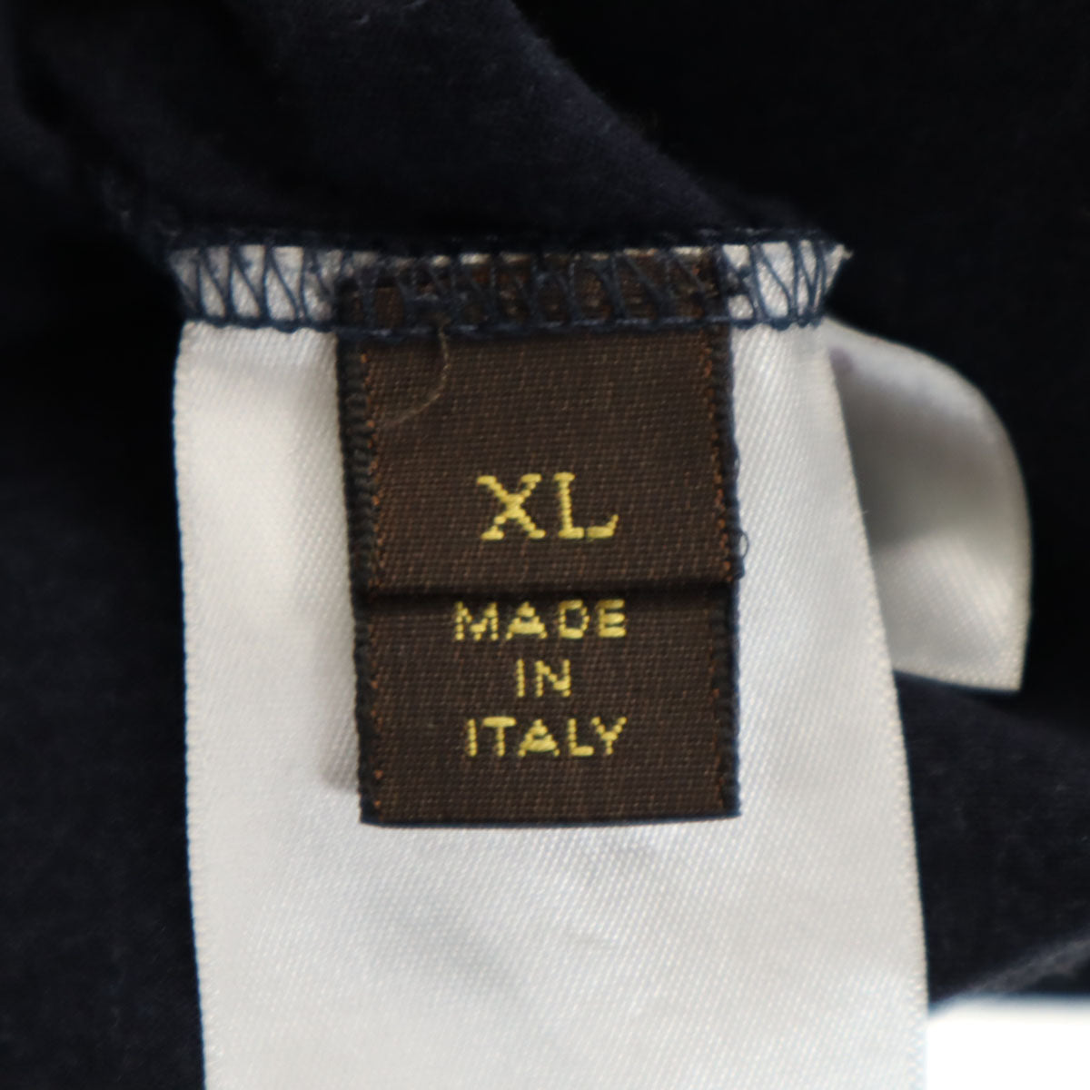 LOUIS VUITTON ルイヴィトン イタリア製 シルクブレンド エンジェル プリント 半袖 Tシャツ XL ネイビー 天使 メンズ