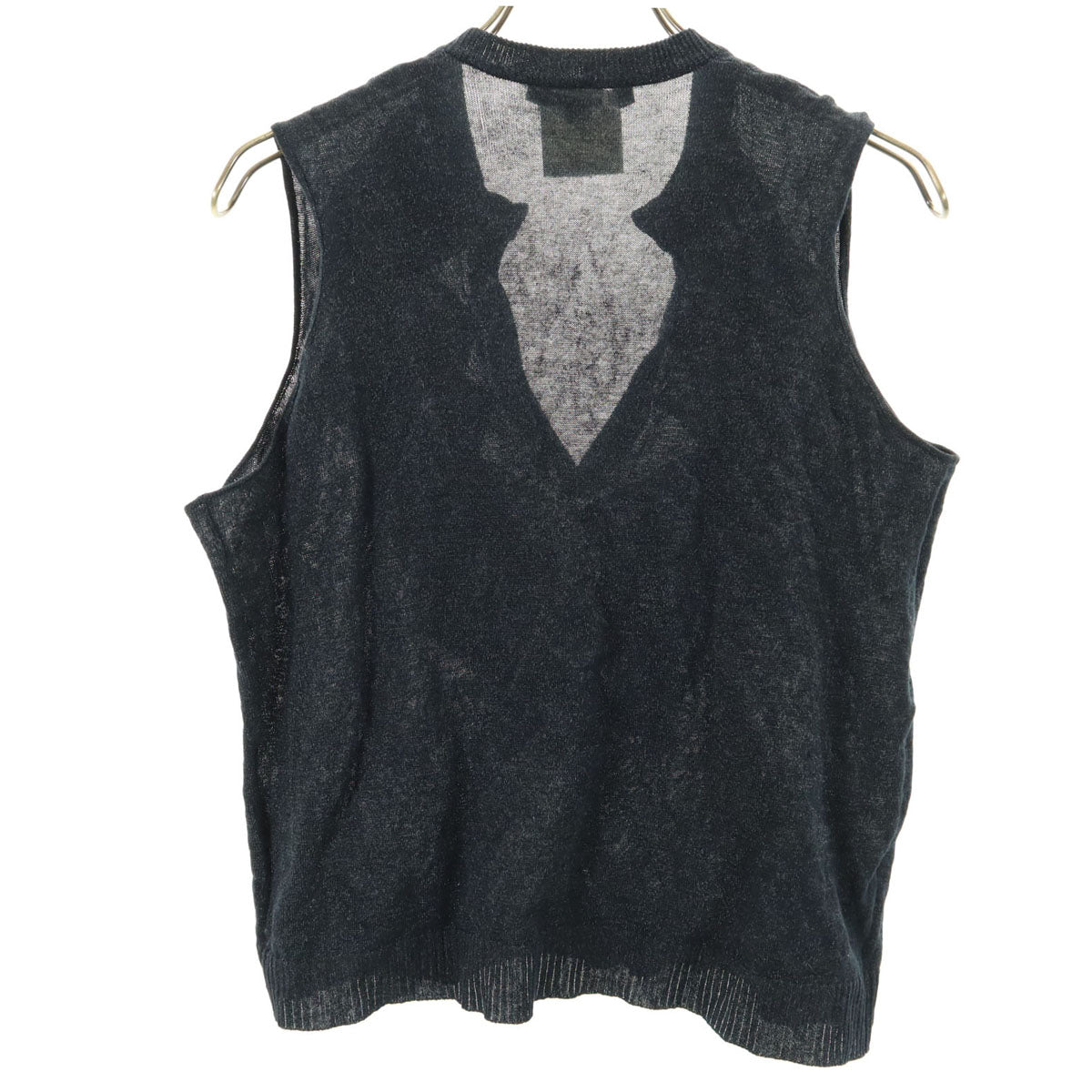 GIVENCHY ジバンシィ イタリア製 ノースリーブ フリル ニット S ネイビー レディース