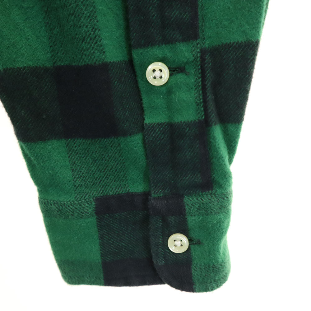 ラルフローレン 90s オールド BIG SHIRT チェック柄 長袖 フランネル ボタンダウンシャツ M グリーン RALPH LAUREN ビッグシルエット メンズ