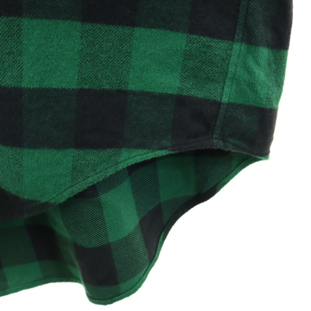 ラルフローレン 90s オールド BIG SHIRT チェック柄 長袖 フランネル ボタンダウンシャツ M グリーン RALPH LAUREN ビッグシルエット メンズ