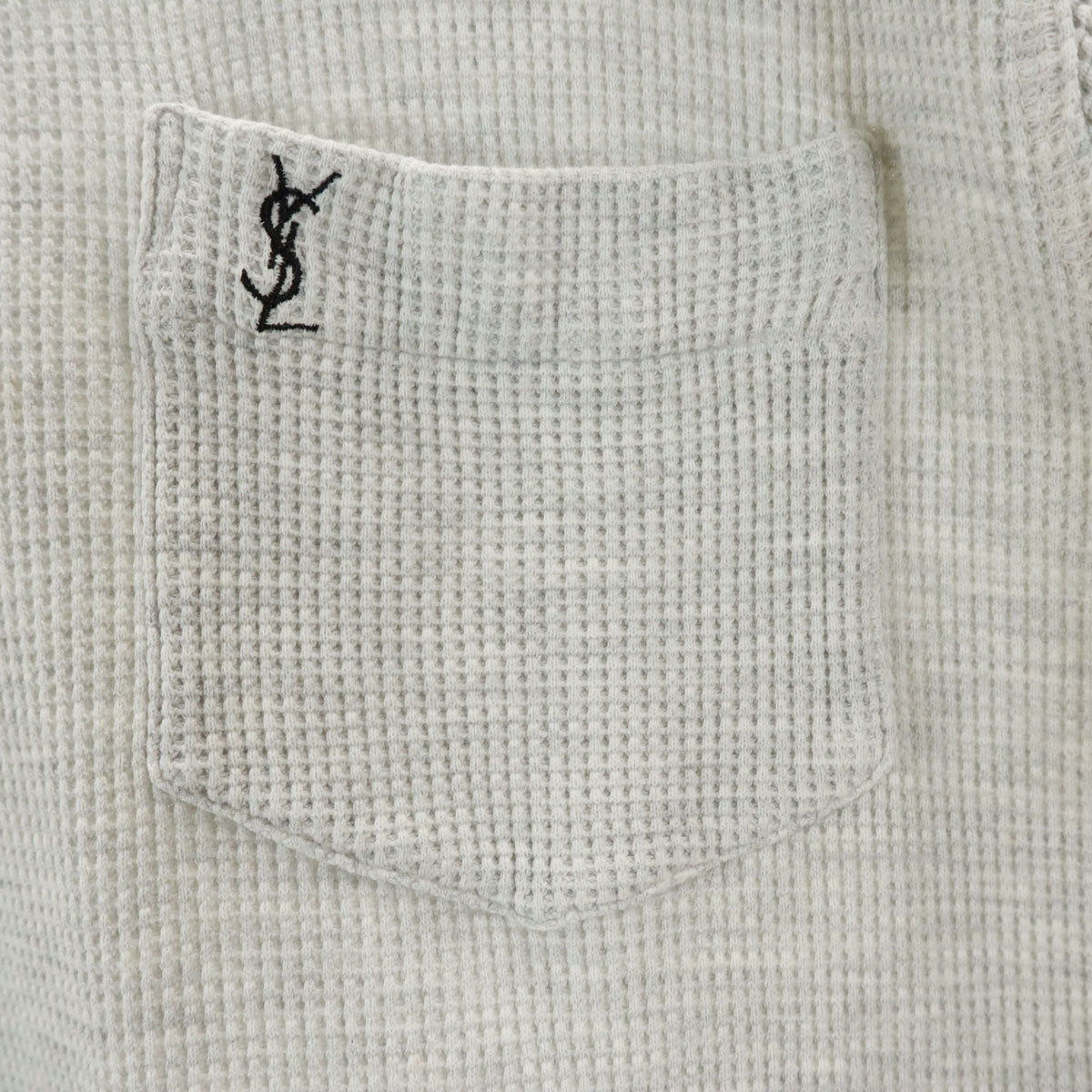 YVES SAINT LAURENT イヴサンローラン 半袖 Vネック ワッフル Tシャツ L グレー pour homme メンズ