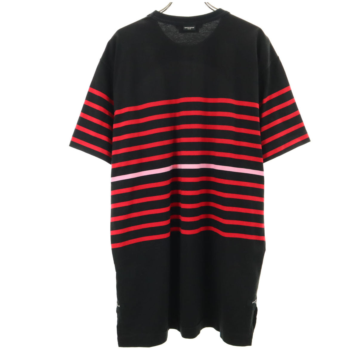 マスターマインドオム A GIRL'S エイガールズ 日本製 ボーダー柄 半袖 Tシャツ L 黒×赤 メンズ