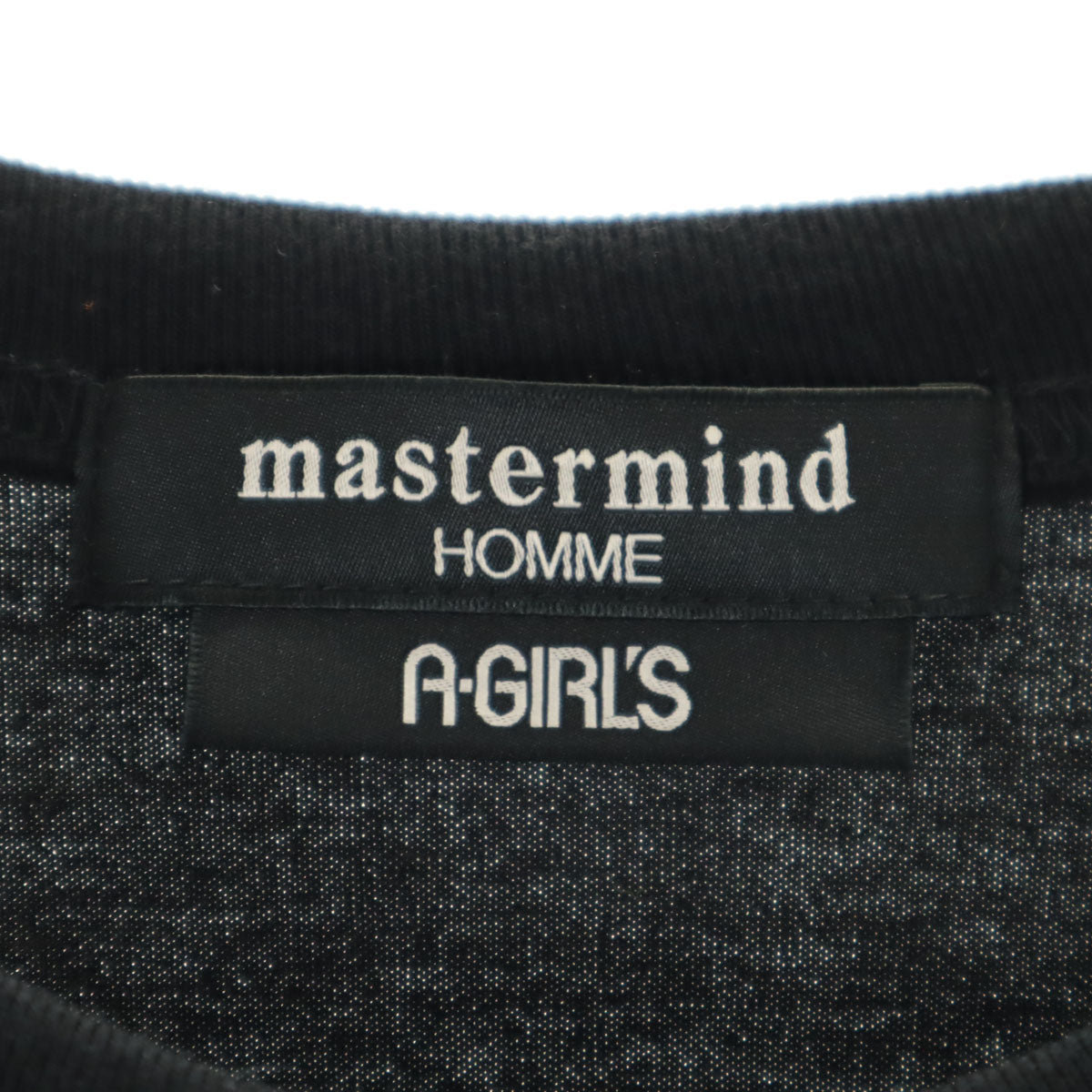 マスターマインドオム A GIRL'S エイガールズ 日本製 ボーダー柄 半袖 Tシャツ L 黒×赤 メンズ