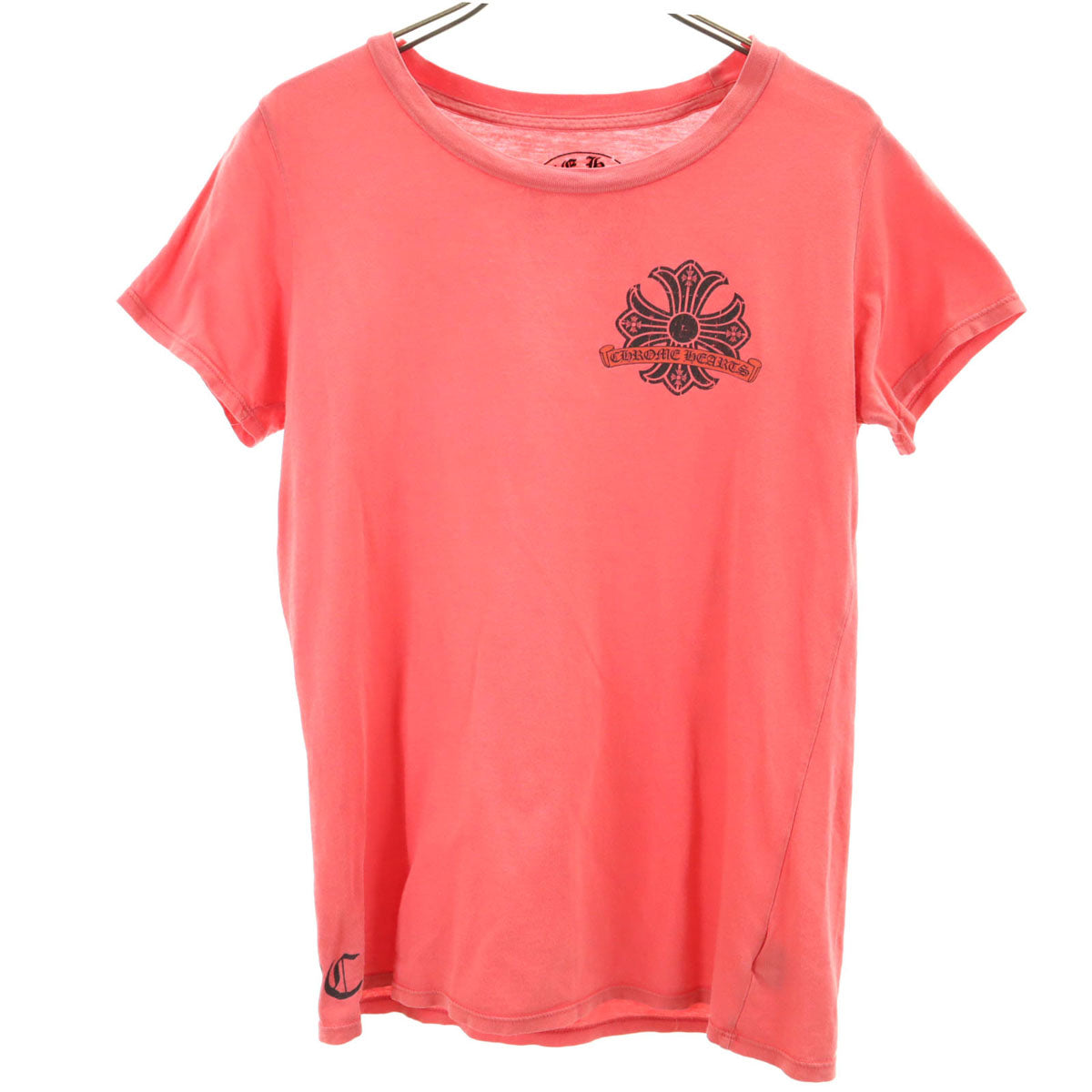 CHROME HEARTS クロムハーツ USA製 バックプリント 半袖 Tシャツ M ピンク レディース