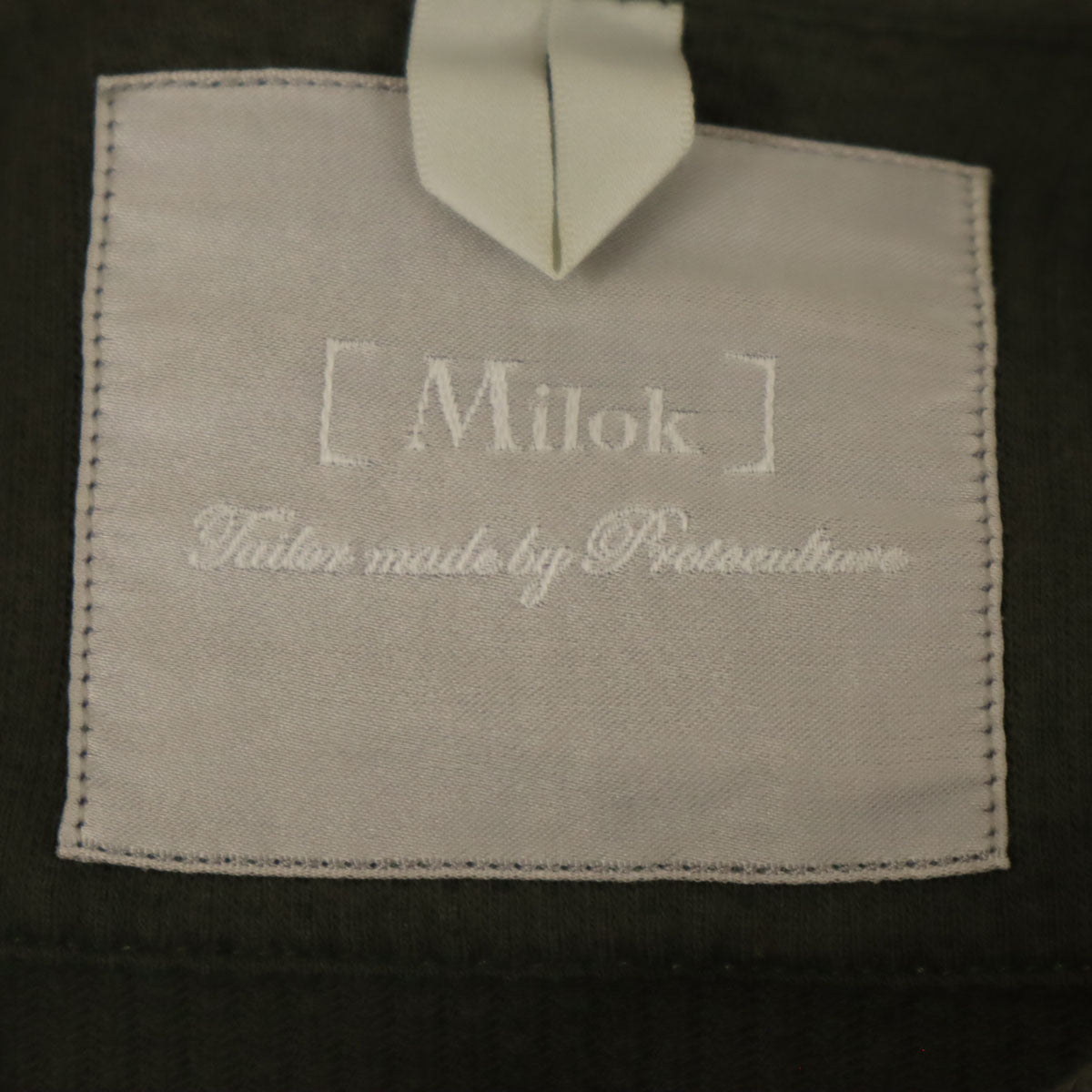 Milok ミロック 日本製 7分袖 ヘンリーネック カットソー 44 グリーン メンズ