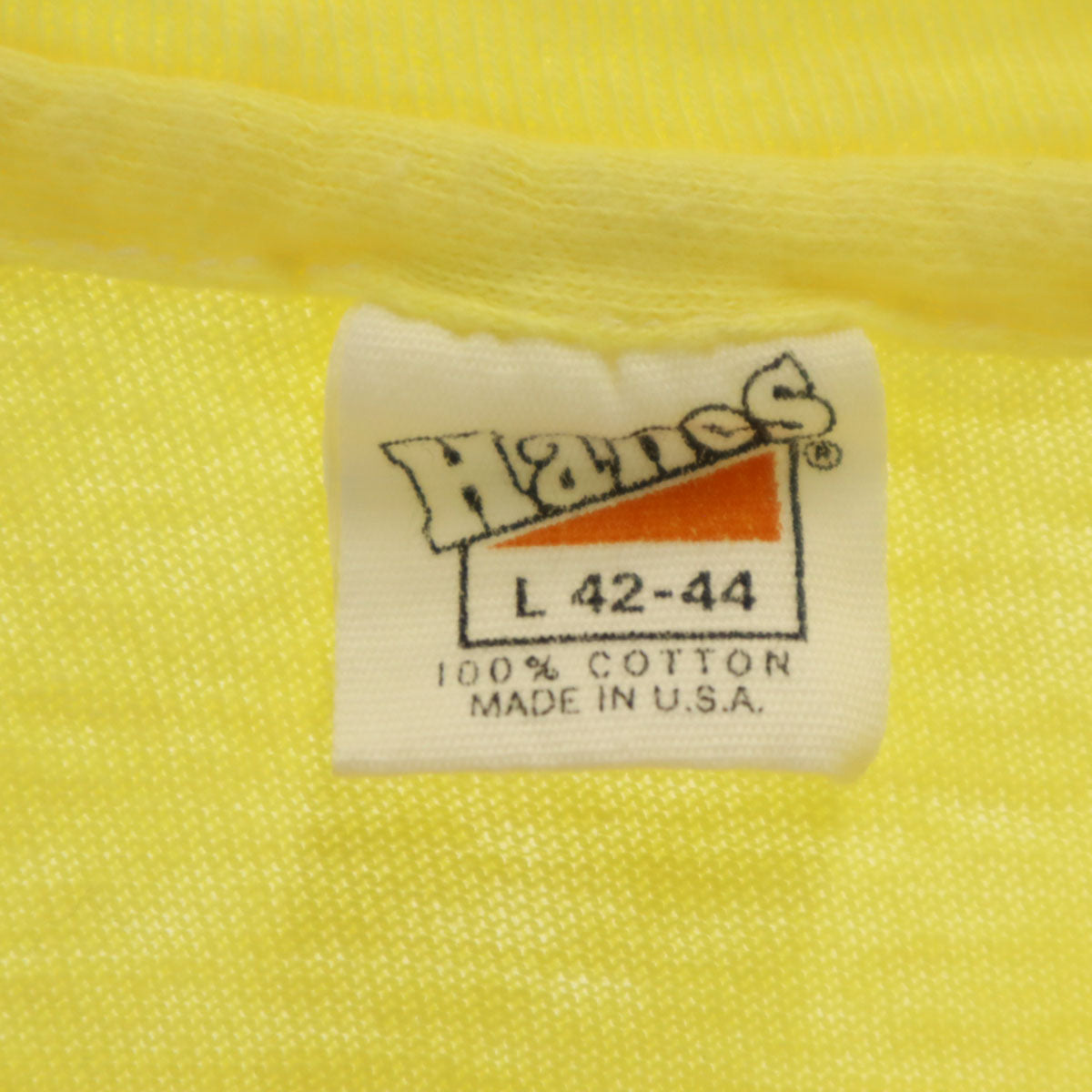 Hanes ヘインズ 70s USA製 ヴィンテージ オレンジタグ SUPER DAD 半袖 Tシャツ L イエロー シングルステッチ メンズ