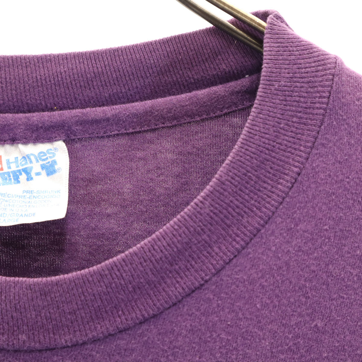 Hanes ヘインズ 90s USA製 オールド エレファント プリント 半袖 Tシャツ L パープル BEEFY-T シングルステッチ 象 アニマル メンズ