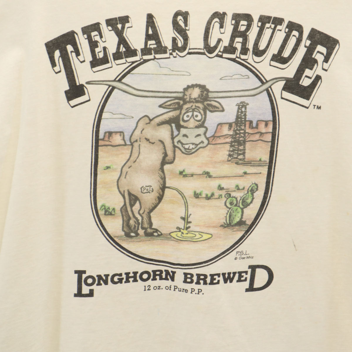 JERZEES ジャージーズ 90s USA製 オールド TEXAS CRUDE 半袖 Tシャツ XXL ホワイト ビッグサイズ アニマル柄 ロバ メンズ