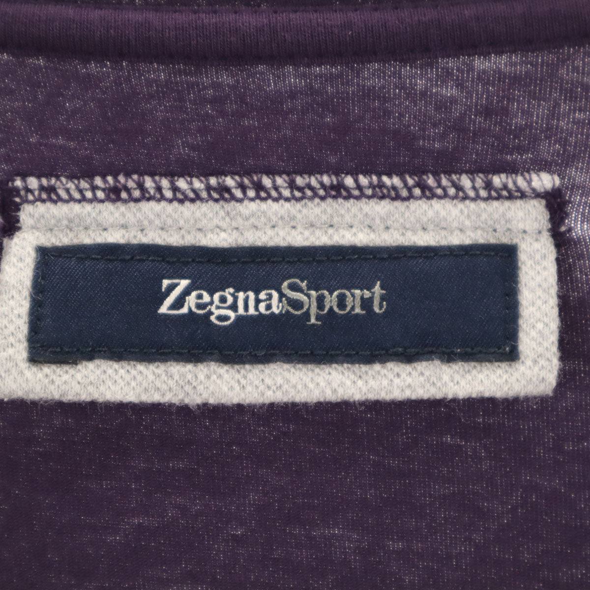 Zegna Sport ゼニアスポーツ 長袖 Vネック ストレッチ Tシャツ パープル カットソー メンズ