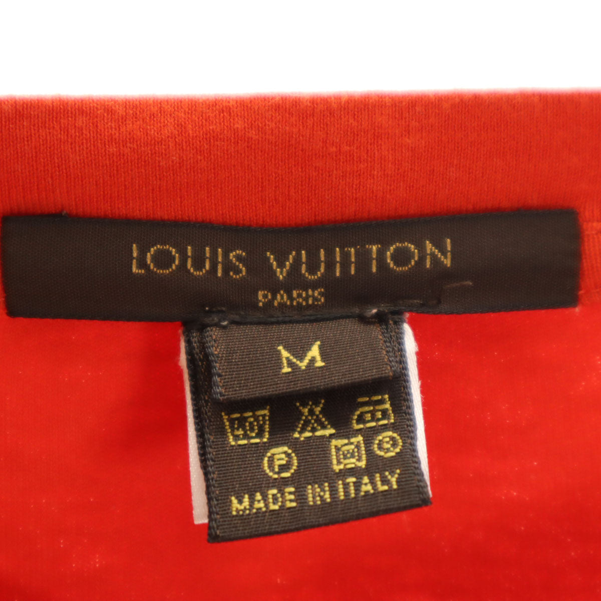 LOUIS VUITTON ルイヴィトン イタリア製 半袖 Tシャツ M オレンジ メンズ