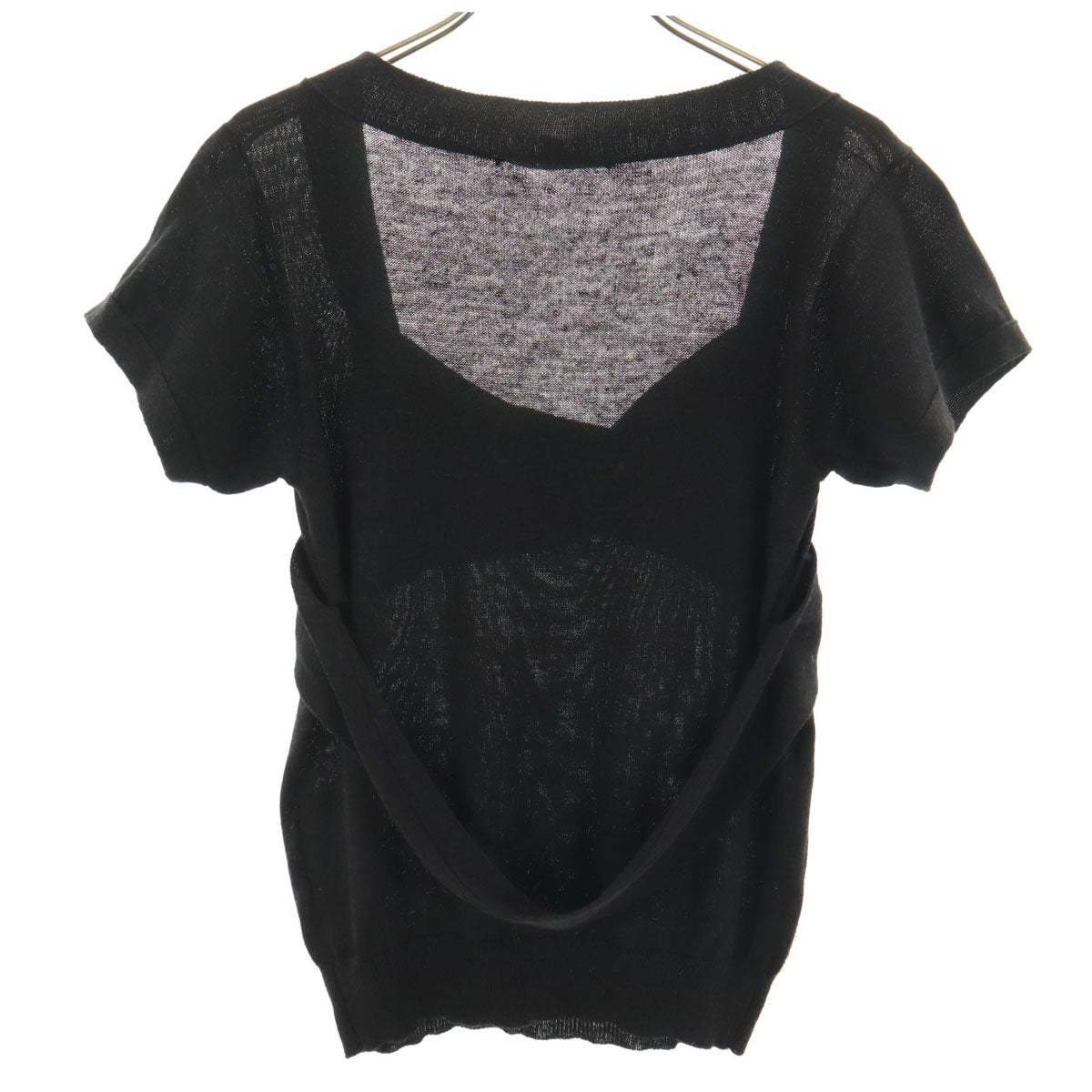 GUCCI グッチ イタリア製 半袖 ニット L ブラック レディース