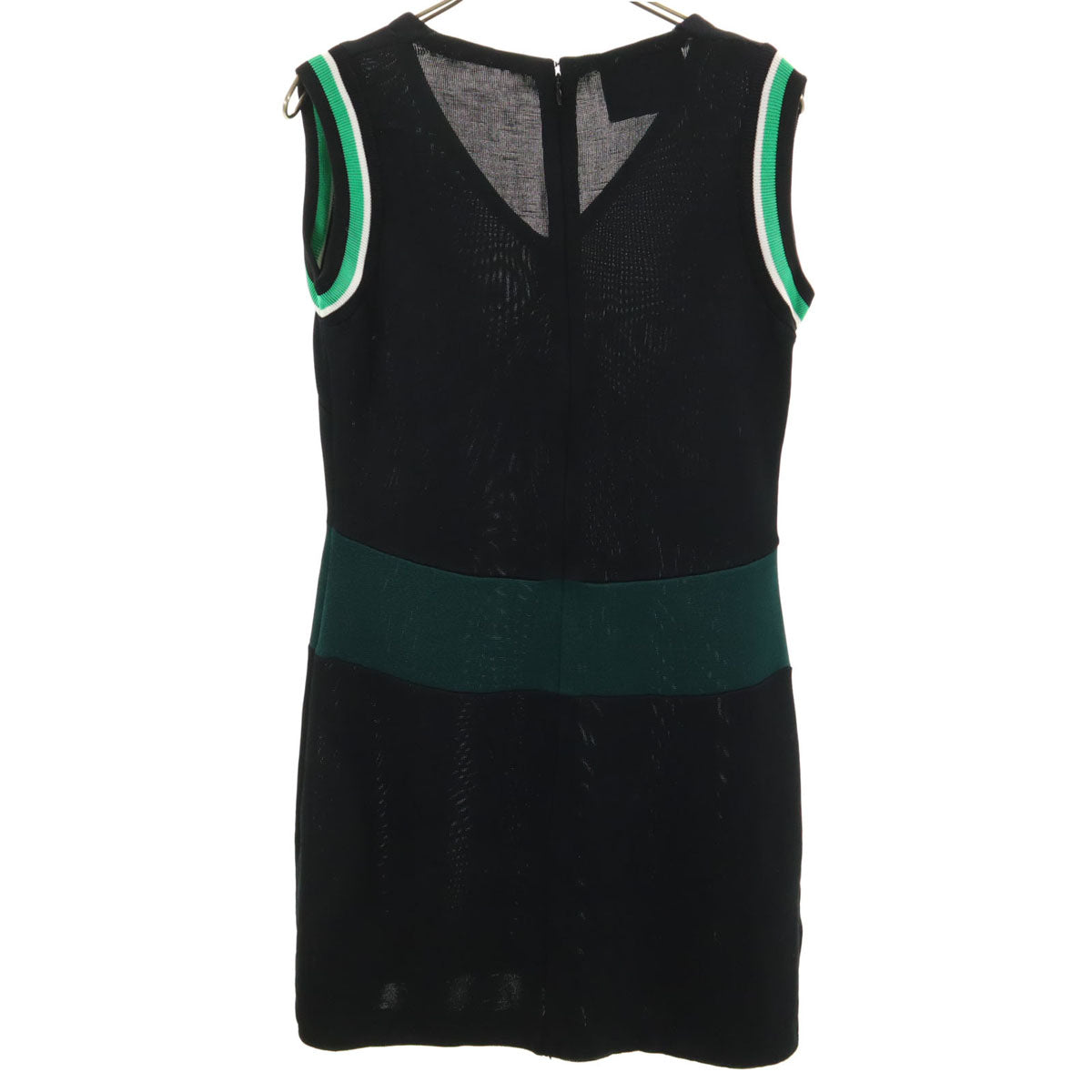 PRADA プラダ イタリア製 ノースリーブ ニット ミニワンピース 38 ブラック レディース