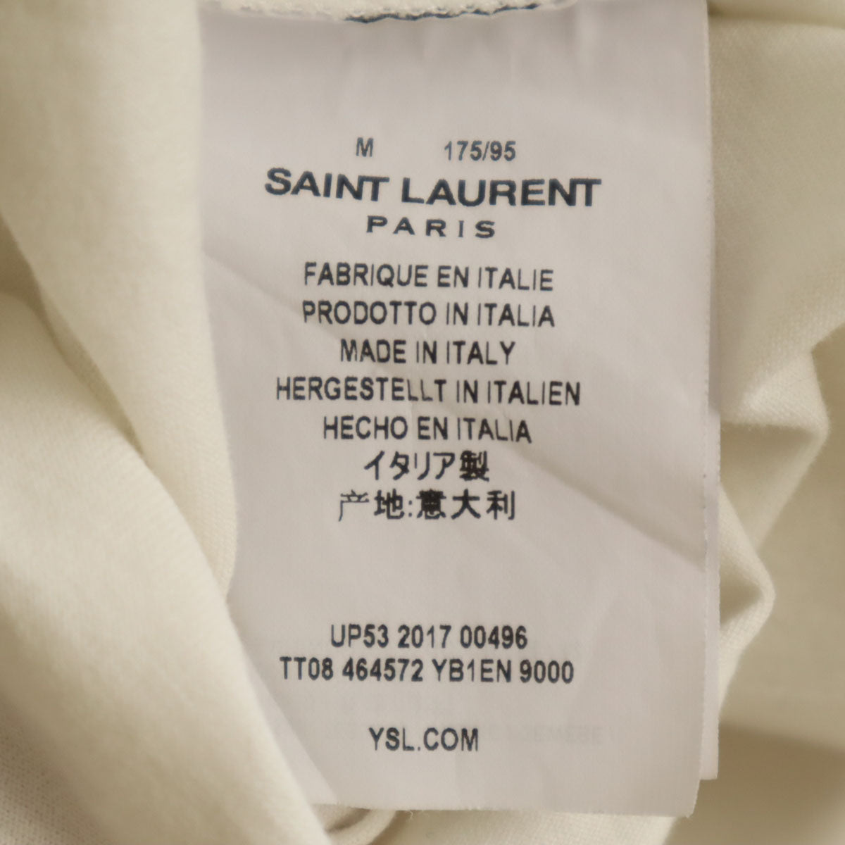 SAINT LAURENT サンローラン イタリア製 半袖 Tシャツ M ホワイト メンズ