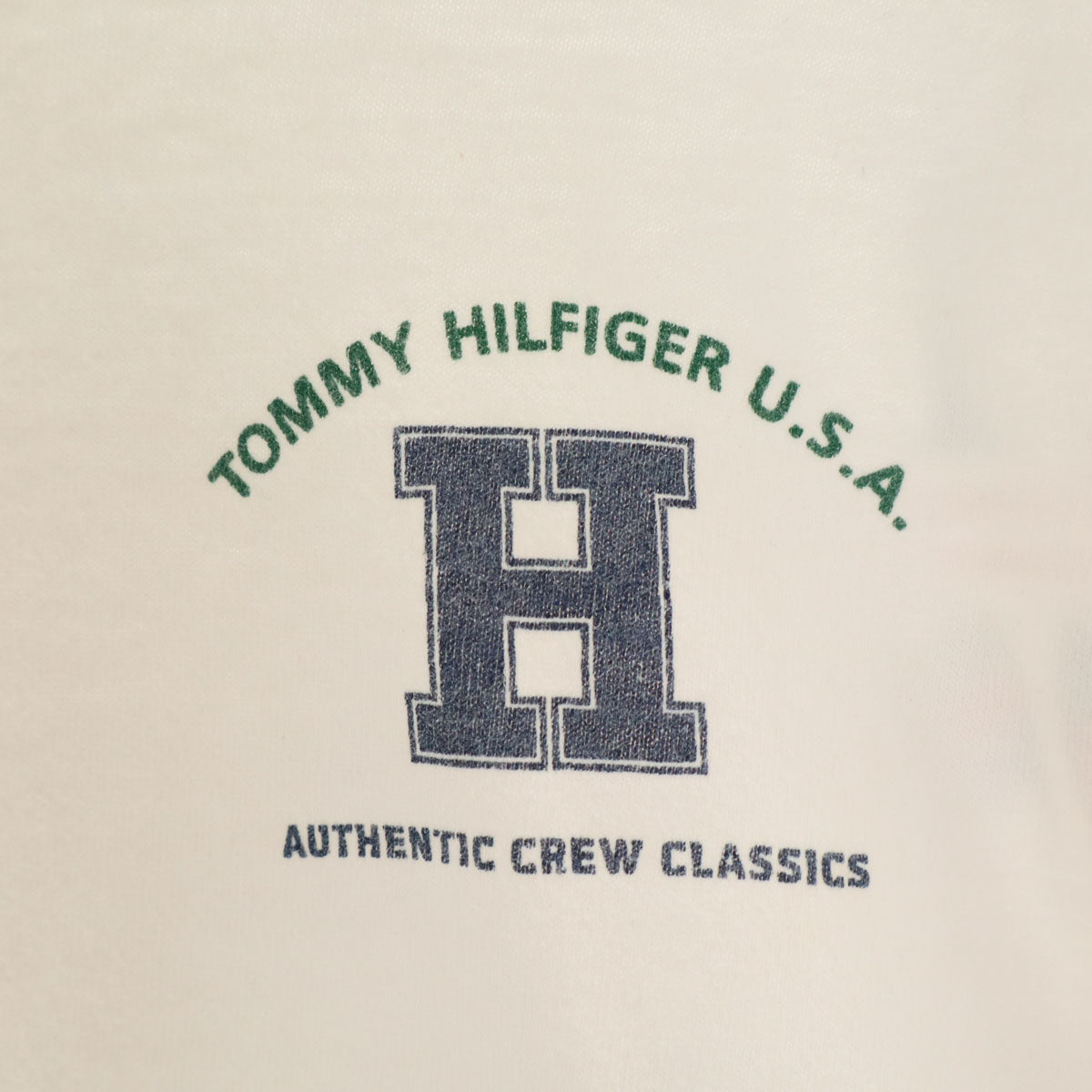 TOMMY HILFIGER トミーヒルフィガー 90s USA製 オールド バックプリント 半袖 Tシャツ L ホワイト メンズ