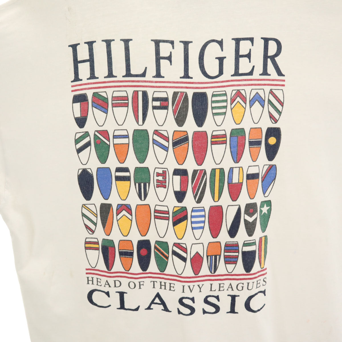 TOMMY HILFIGER トミーヒルフィガー 90s USA製 オールド バックプリント 半袖 Tシャツ L ホワイト メンズ