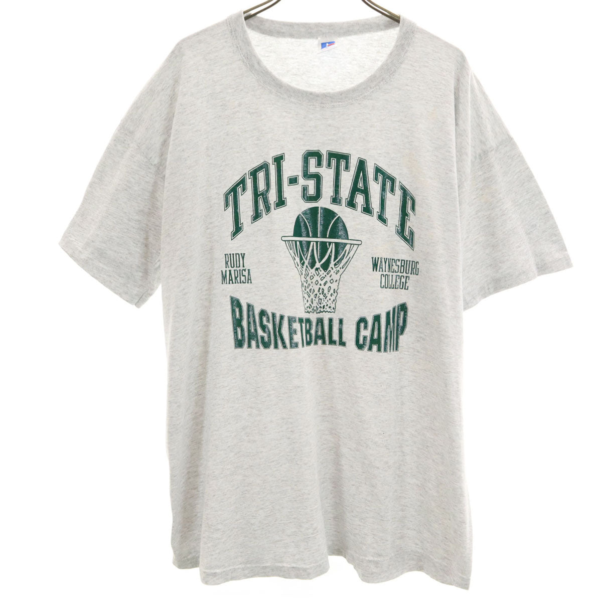 RUSSELL ATHLETIC ラッセルアスレチック 90s USA製 オールド カレッジ 半袖 Tシャツ XL グレー バスケットボール メンズ