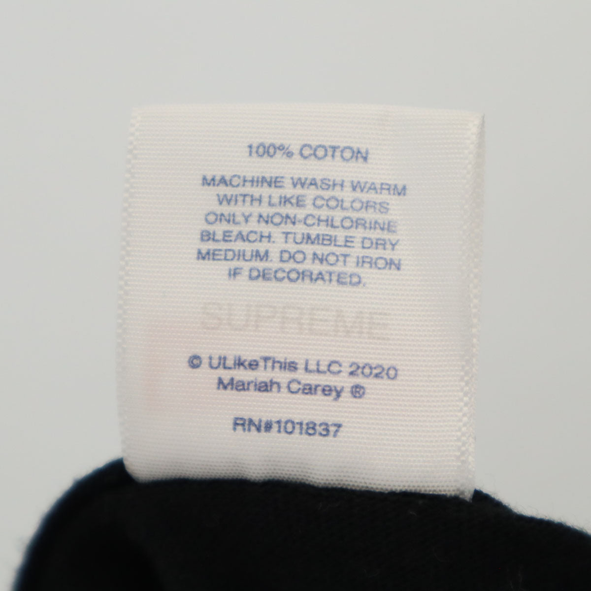 Supreme シュプリーム 20FW USA製 Mariah Carey マライヤ・キャリー 半袖 Tシャツ S ブラック メンズ