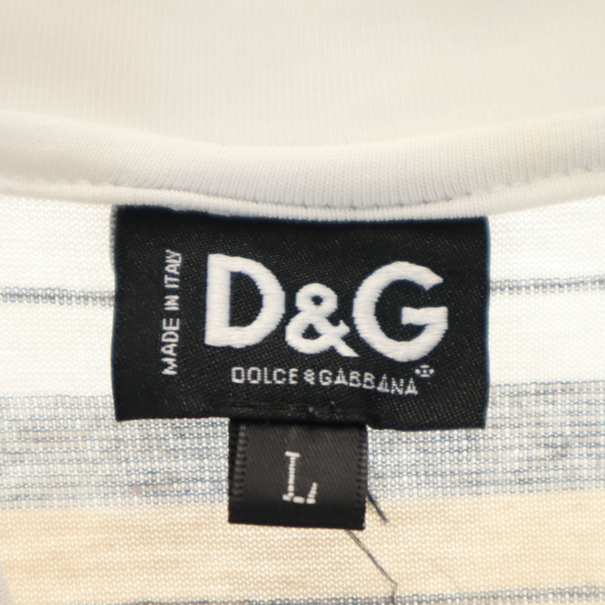 ディーアンドジー ドルチェアンドガッバーナ イタリア製 ボーダー柄 半袖 Tシャツ L ベージュ レディース