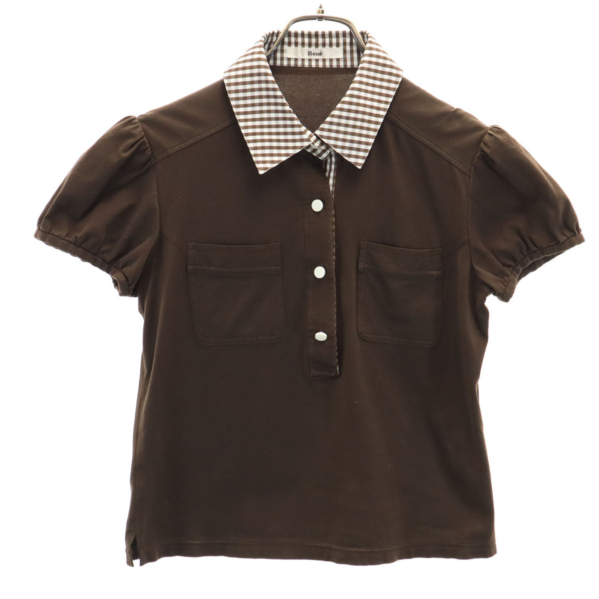 Rene ルネ 日本製 半袖 プルオーバー カットソー 36 ブラウン レディース