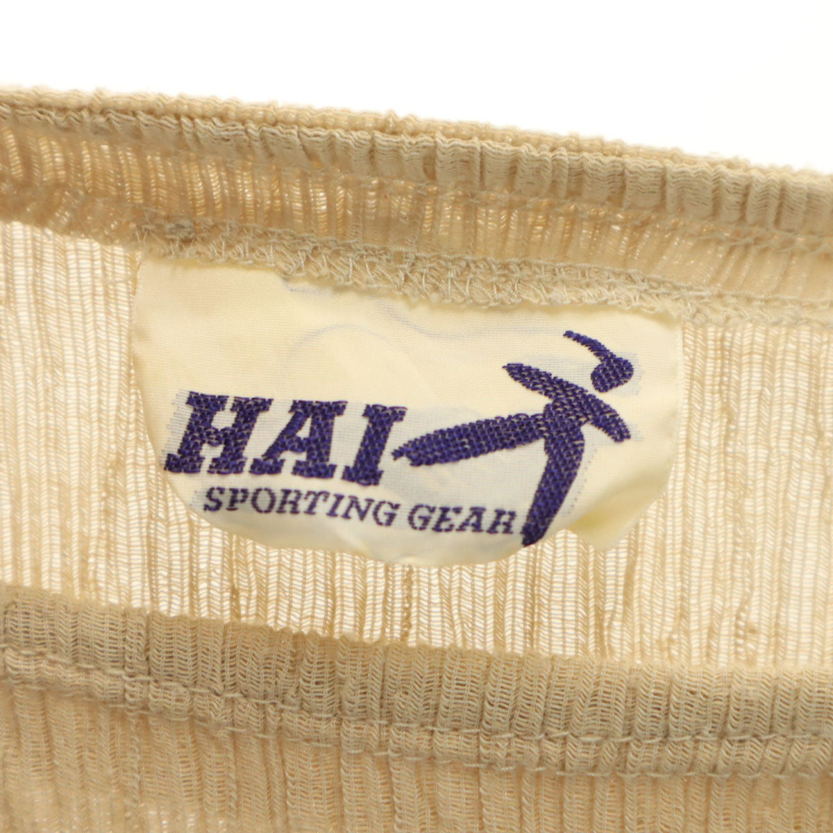 HAI SPORTING GEAR ハイスポーティングギア 80s 90s オールド 半袖 チュニック丈 カットソー M ベージュ イッセイミヤケ レディース