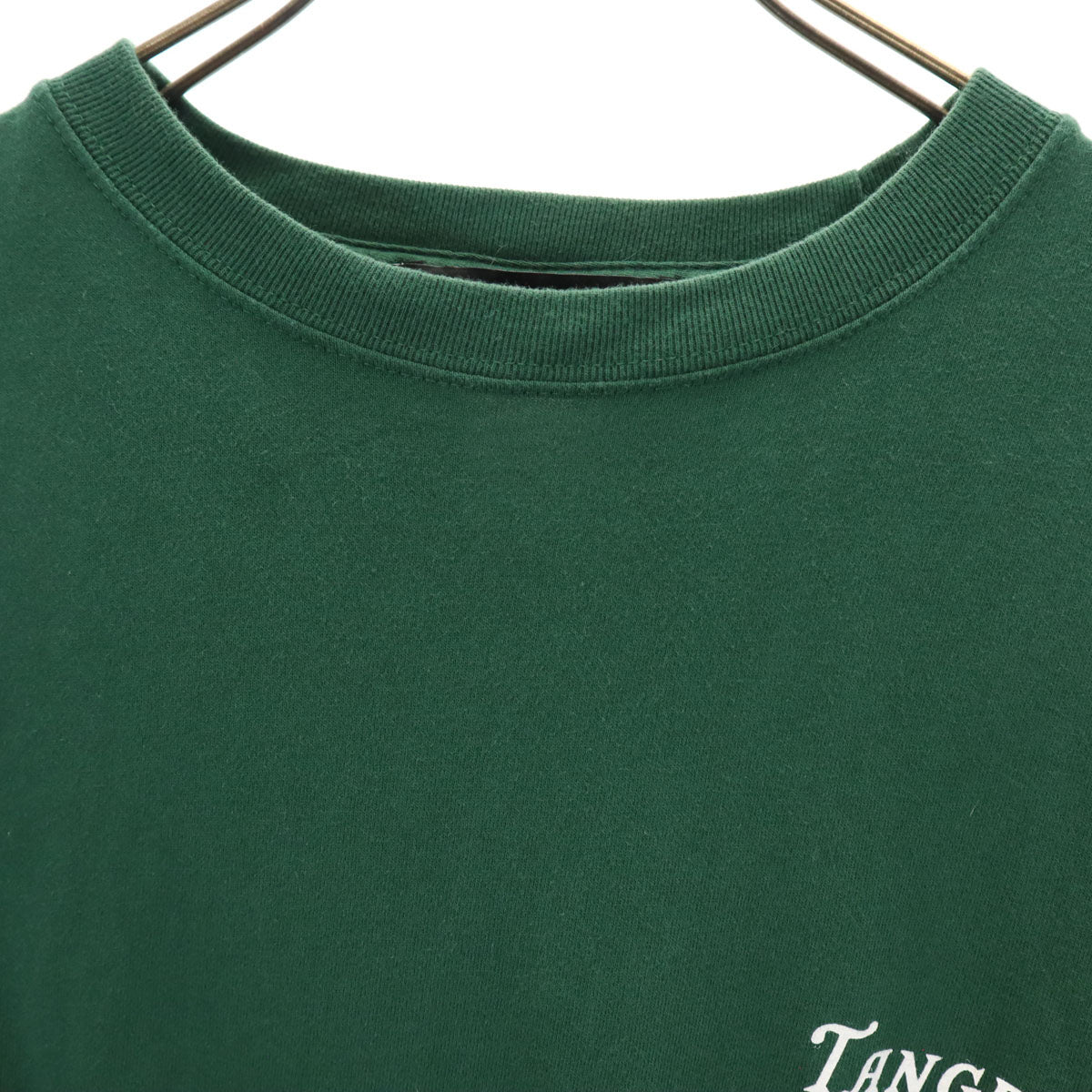 タングラム バックプリント 長袖 Tシャツ L 深緑 ロンT メンズ